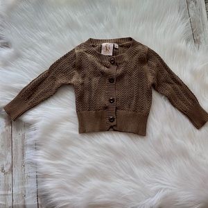 Karibou NZ brown baby cardigan with buttons sz 6 months